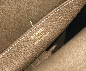 Hermes halzan clemence stamp B Gold H98808 - 22 cm - View 8