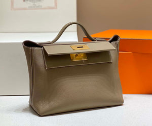Hermes Kelly 2424 Leather 29cm H230267 Elephant gray Shoulder bag - Default Title - View 4