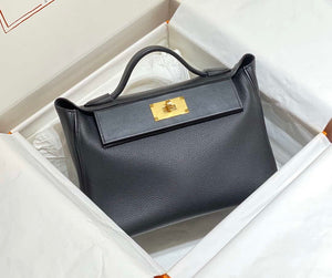 Hermes Kelly 2424 Leather 29cm H230268 Black Shoulder bag - Default Title - View 1