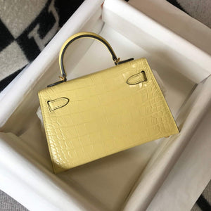 Hermes Kelly Bag Designer Hermes 19CM Shoulder Mini Bag Yellow 20451 - Default Title - View 3