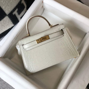 Hermes Kelly Bag Designer Hermes 19CM Shoulder Mini Bag Beige 20453 - Default Title - View 2