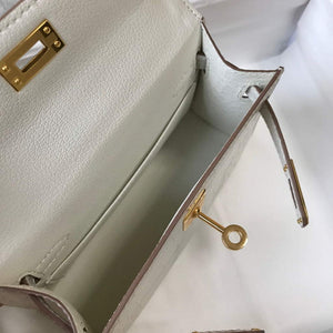 Hermes Kelly Bag Designer Hermes 19CM Shoulder Mini Bag Beige 20453 - Default Title - View 9