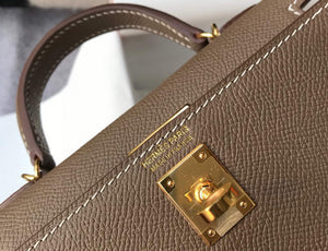 Hermes Kelly Bag Hermes 19CM Epsom Shoulder Mini Bag Dark gray 20461 - Default Title - View 6