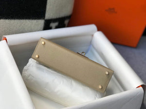 Hermes Kelly Bag Hermes 19CM Epsom Shoulder Mini Bag Apricot 20466 - Default Title - View 4