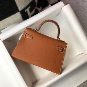 Hermes Kelly Bag Hermes 19CM Epsom Shoulder Mini Bag Tan 20467 - Default Title - View 2