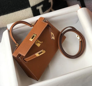 Hermes Kelly Bag Hermes 19CM Epsom Shoulder Mini Bag Tan 20467 - Default Title - View 5