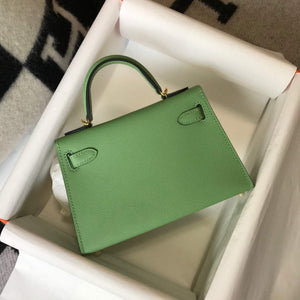 Hermes Kelly Bag Hermes 19CM Epsom Shoulder Mini Bag Light green 20470 - Default Title - View 2