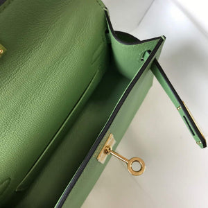 Hermes Kelly Bag Hermes 19CM Epsom Shoulder Mini Bag Light green 20470 - Default Title - View 9