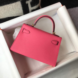 Hermes Kelly Bag Hermes 19CM Epsom Shoulder Mini Bag Dark pink 20472 - Default Title - View 2