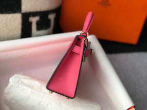 Hermes Kelly Bag Hermes 19CM Epsom Shoulder Mini Bag Dark pink 20472 - Default Title - View 3
