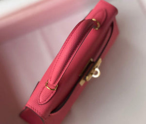 Hermes Kelly Bag Hermes 19CM Epsom Shoulder Mini Bag Dark pink 20472 - Default Title - View 8