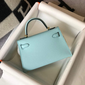 Hermes Kelly Bag Hermes 19CM Epsom Shoulder Mini Bag Light blue 20473 - Default Title - View 2
