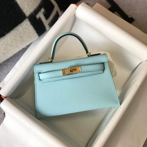 Hermes Kelly Bag Hermes 19CM Epsom Shoulder Mini Bag Light blue 20473 - Default Title - View 3