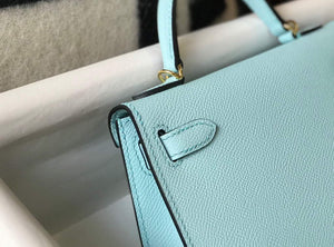 Hermes Kelly Bag Hermes 19CM Epsom Shoulder Mini Bag Light blue 20473 - Default Title - View 6
