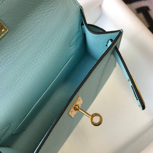 Hermes Kelly Bag Hermes 19CM Epsom Shoulder Mini Bag Light blue 20473 - Default Title - View 9