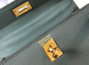 Hermes Kelly Bag Hermes 19CM Epsom Shoulder Mini Bag Dark gray 20474 - Default Title - View 6