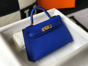 Hermes Kelly Bag Hermes 19CM Epsom Shoulder Mini Bag Dark Blue 20475 - Default Title - View 3