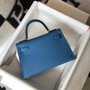 Hermes Kelly Bag Hermes 19CM Epsom Shoulder Mini Bag Blue 20476 - Default Title - View 2