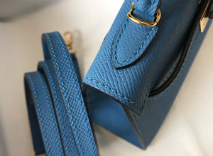 Hermes Kelly Bag Hermes 19CM Epsom Shoulder Mini Bag Blue 20476 - Default Title - View 7