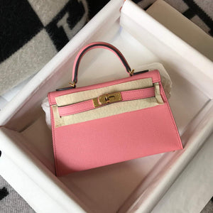 Hermes Kelly Bag Hermes 19CM Epsom Shoulder Mini Bag Pink 20477 - Default Title - View 2