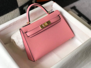 Hermes Kelly Bag Hermes 19CM Epsom Shoulder Mini Bag Pink 20477 - Default Title - View 4