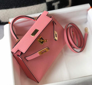 Hermes Kelly Bag Hermes 19CM Epsom Shoulder Mini Bag Pink 20477 - Default Title - View 5