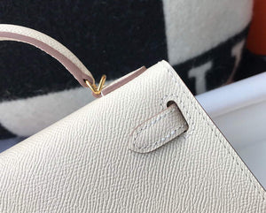 Hermes Kelly Bag Hermes 19CM Epsom Shoulder Mini Bag Beige Gold buckle 20458 - Default Title - View 8