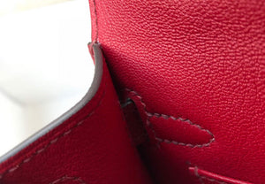 Hermes Kelly Bag Hermes 19CM Epsom Shoulder Mini Bag Wine red 20462 - Default Title - View 8
