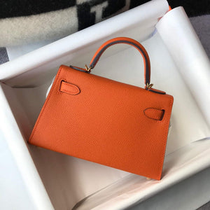 Hermes Kelly Bag Hermes 19CM Epsom Shoulder Mini Bag Orange 20464 - Default Title - View 2