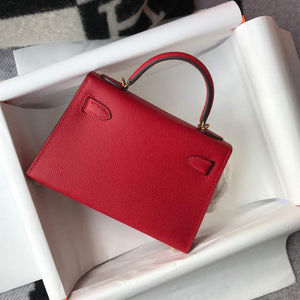 Hermes Kelly Bag Hermes 19CM Epsom Shoulder Mini Bag Red 20465 - Default Title - View 2