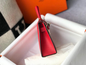 Hermes Kelly Bag Hermes 19CM Epsom Shoulder Mini Bag Red 20465 - Default Title - View 3