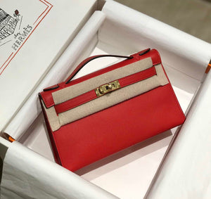 Hermes Kelly Pouchette Swift Leather clutch bag Gold H230268 - Default Title - View 1