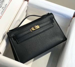Hermes Kelly Pouchette Swift Leather clutch bag Gold H230270 - Default Title - View 3