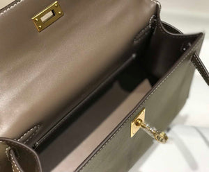 Hermes Kelly Pouchette Swift Leather clutch bag Gold H230274 - Default Title - View 9