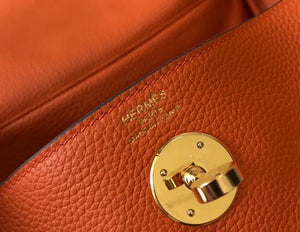 Hermes Lindy 26cm Designer Tote Shoulder Bags Orange Gold - luxibagsmall