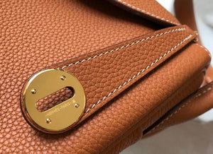 Hermes Lindy 26cm Designer Tote Shoulder Bags Tan - luxibagsmall
