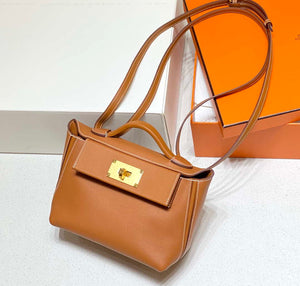 Hermes Mini 2424 Leather 21cm H230262 Brown - Default Title - View 3