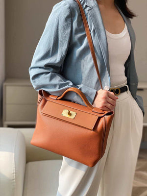 Hermes Mini 2424 Leather 21cm H230262 Brown - Default Title - View 16
