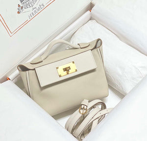 Hermes Mini Kelly 2424 Leather 21cm H230264 White - Default Title - View 1