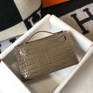 Hermes Mini Kelly Pouchette Crocodile Leather H230237 Oragano - Default Title - View 2