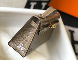 Hermes Mini Kelly Pouchette Crocodile Leather H230237 Oragano - Default Title - View 5