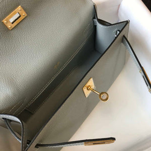 Hermes Mini Kelly Pouchette Epsom Leather H230232 Glacier Blue - Default Title - View 8