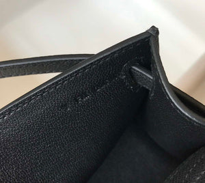 Hermes Mini Kelly Pouchette Epsom Leather H230240 Black Silver - Default Title - View 8
