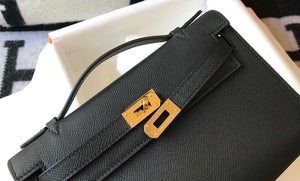 Hermes Mini Kelly Pouchette Epsom Leather H230241 Black Gold - Default Title - View 5