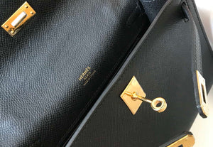 Hermes Mini Kelly Pouchette Epsom Leather H230241 Black Gold - Default Title - View 6