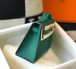 Hermes Mini Kelly Pouchette Epsom Leather H230242 Green - Default Title - View 3