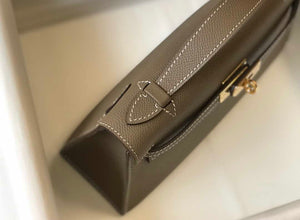 Hermes Mini Kelly Pouchette H230223 Epsom Leather Elephant Grey - Default Title - View 7