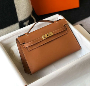 Hermes Mini Kelly Pouchette H230223 Epsom Leather Brown - Default Title - View 4