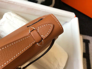 Hermes Mini Kelly Pouchette H230223 Epsom Leather Brown - Default Title - View 6