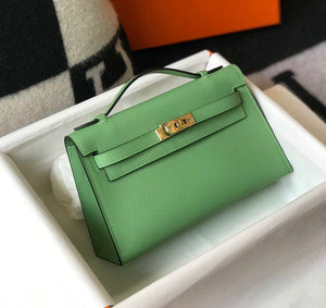 Hermes Mini Kelly Pouchette Epsom Leather H230229 Green - Default Title - View 3